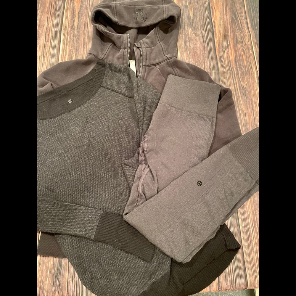 🍋 Lululemon 3pc bundle scuba hoodie leggings 4